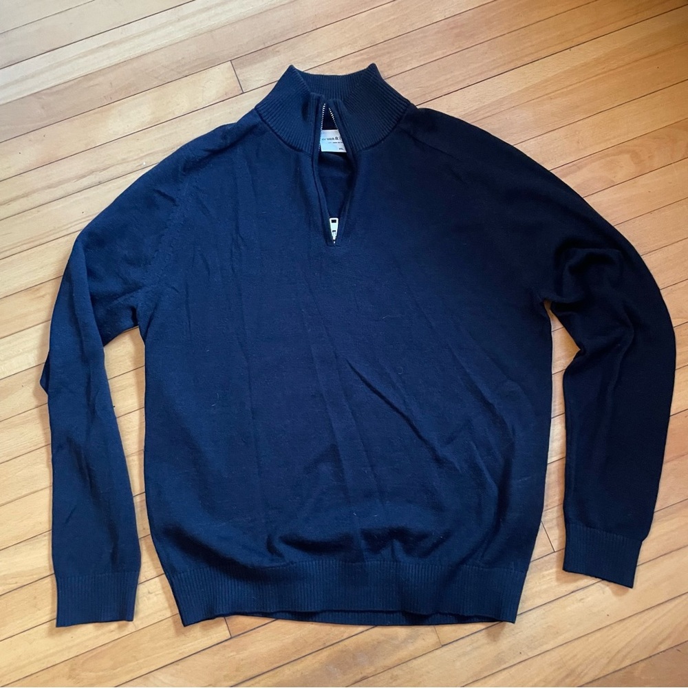 Men's Navy Blue XL merino wool/acrylic Sweater